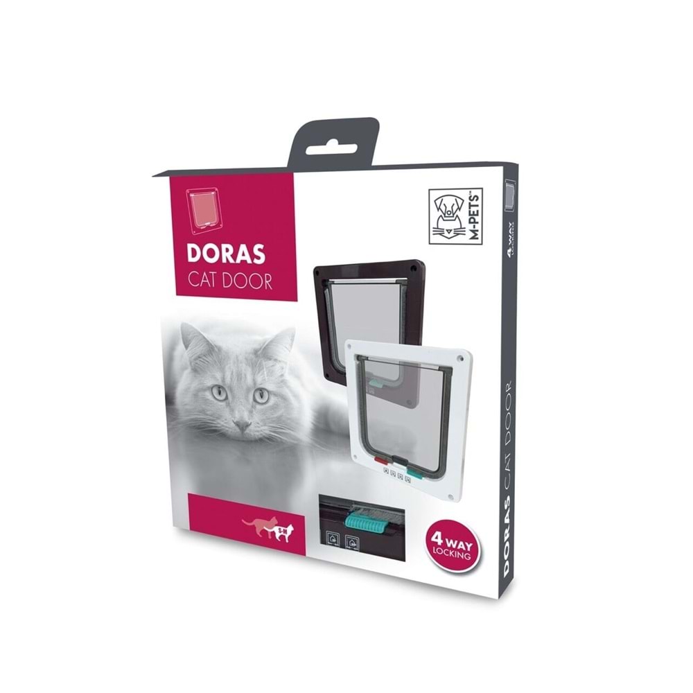 M-PETS Doras Kedi Kapısı 4 Yollu -Brown 200x192mm 20800014