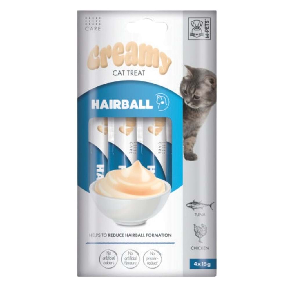 M-Pets Hairball Fonksiyonel Creamy Kedi Ödülü 4x15gr